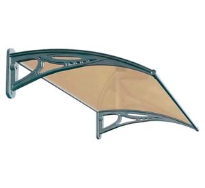 Alero listo protección policarbonato bronce Curvo 100x120 cm