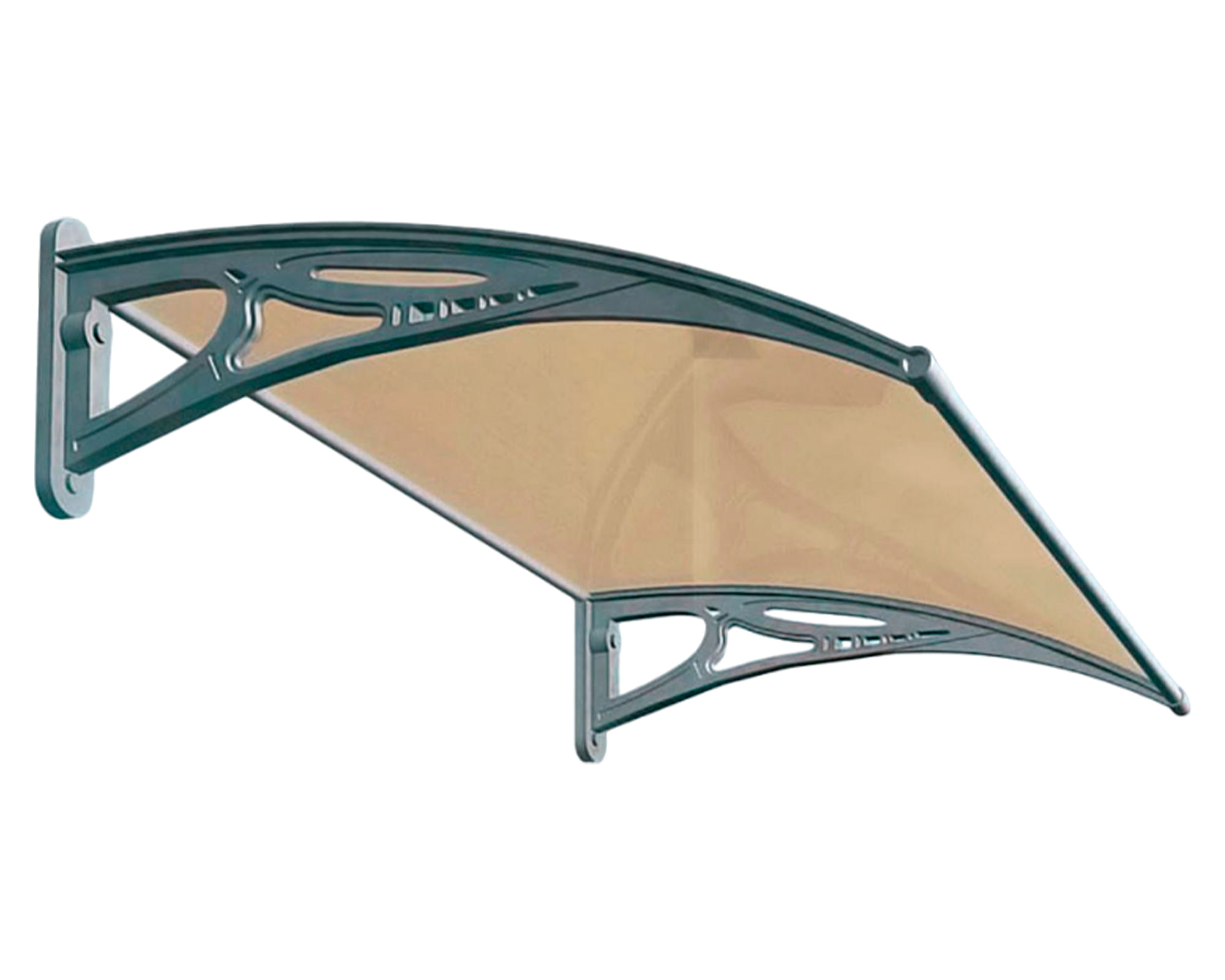 Alero Protección PVC Bronce Curvo 100x120 cm