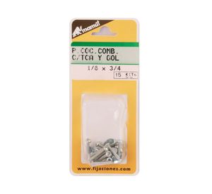 Perno cocina 1/8x3/4 + tuerca + golilla 15 unidades Mamut
