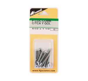 Perno cocina 5/32x1 1/2 + tuerca + golilla 10 unidades Mamut