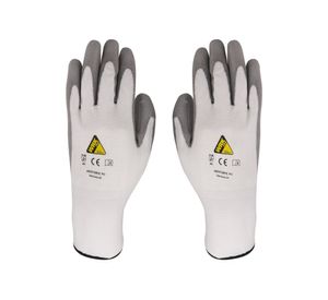 Guante poliéster pu multiuso anticorte gris/blanco Wrk Work