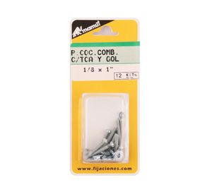Perno cocina 1/8x1 + tuerca + golilla 12 unidades Mamut