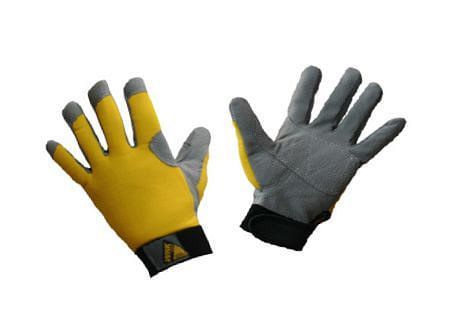 Guante cuero clarino de trabajo jardinero gris/amarillo Wrk Work