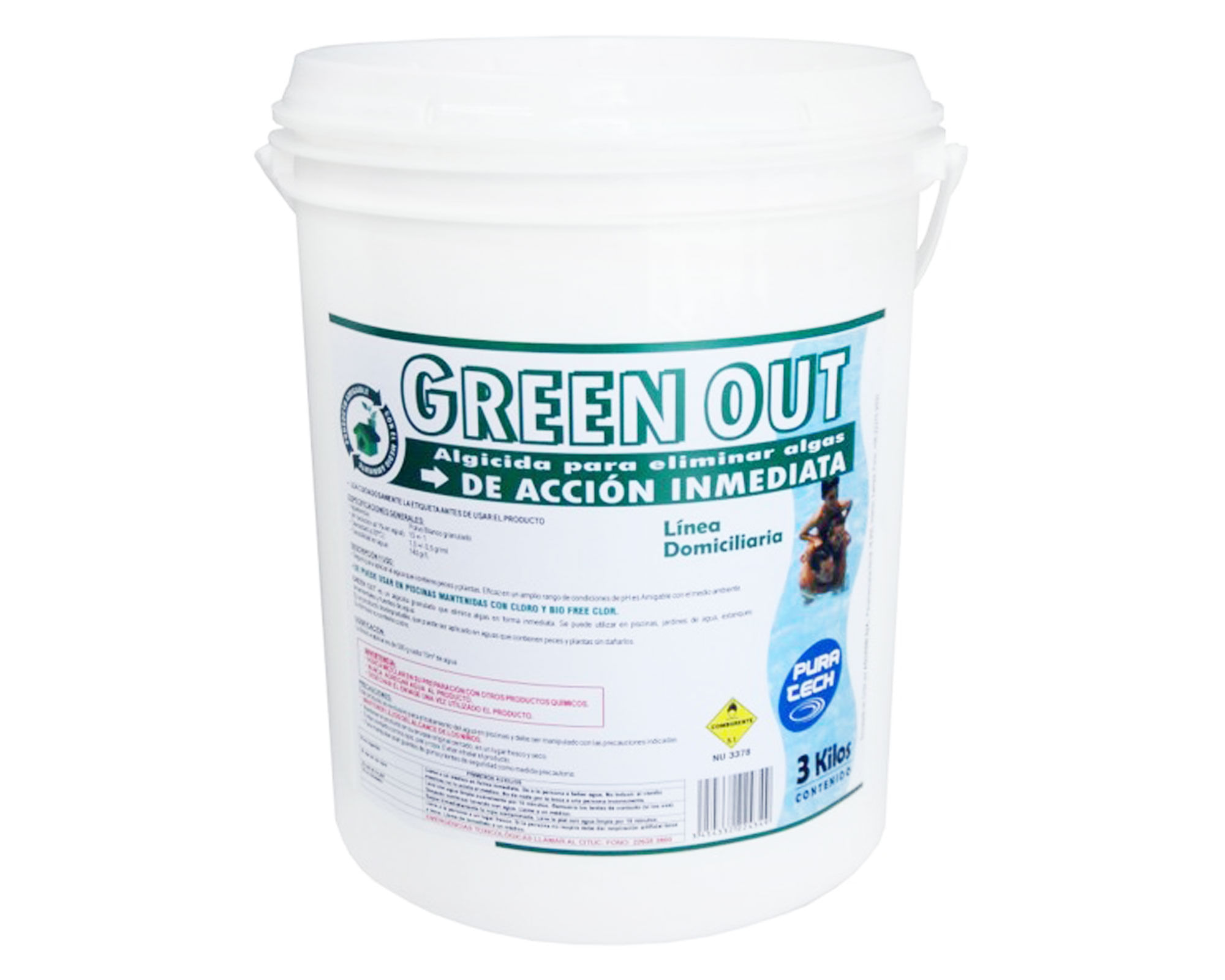 Alguicida piscina 3 kg Green out Pura tech | Easy.cl