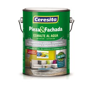 Esmalte al agua 1 galón Pieza&Fachada blanco semi brillante Ceresita