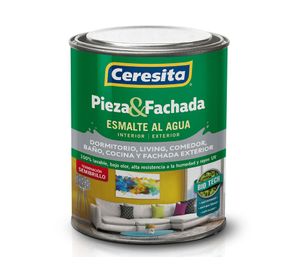 Esmalte al agua 1/4 galón Pieza&Fachada blanco semi brillante Ceresita