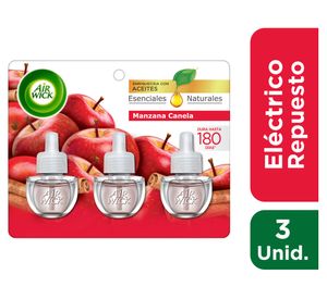 Repuesto aromatizador eléctrico manzana canela 3 un.