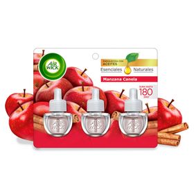 Repuesto aromatizador eléctrico manzana canela 3 un.