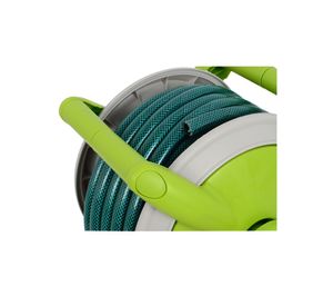 Manguera 15 metros + enrollador + set de riego Roots