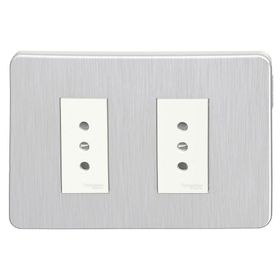 Placa armada toma corriente 2M Orión gris cósmico Schneider