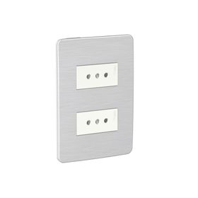 Placa armada toma corriente 2M Orión gris cósmico Schneider