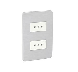 Placa armada toma corriente 2M Orión gris cósmico Schneider