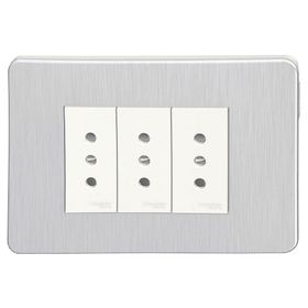 Placa armada toma corriente 3M Orión gris cósmico Schneider