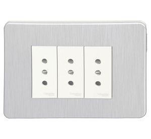 Placa armada toma corriente 3M Orión gris cósmico Schneider