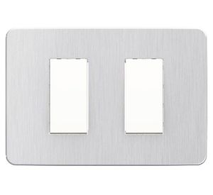 Placa armada 9/15 Orión aluminio cosmic gris Schneider