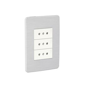 Placa armada toma corriente 3M Orión gris cósmico Schneider