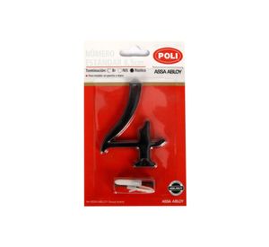 Número 4 8,5 cm Rústico negro Poli