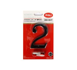 Número 2 8,5 cm Rústico negro Poli