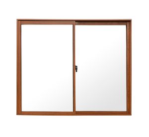 Ventana Aluminio 121x100 cm Corredera Madera