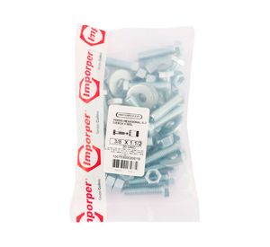 Perno hexagonal 3/8x1 1/2'' zincado 20 unidades Imporper