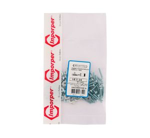 Perno cocina ranura combinada 1/8x3/4'' zincado 50 unidades Imporper