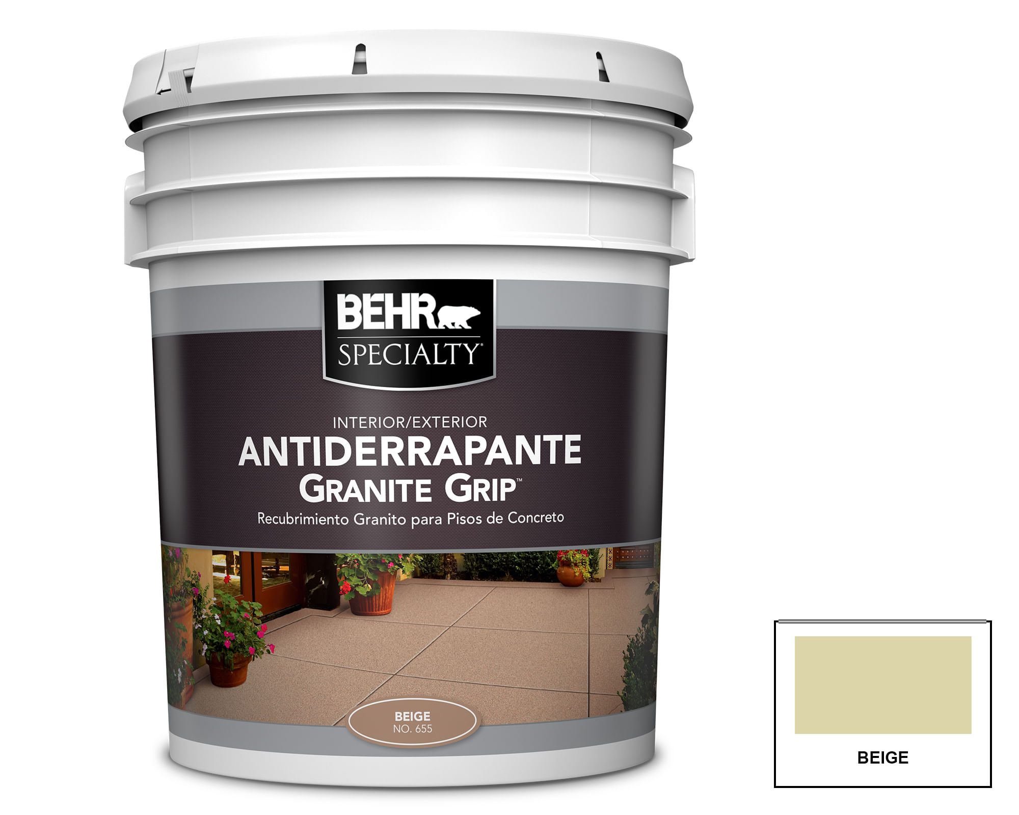Pintura piso tineta Granite Grip beige Behr