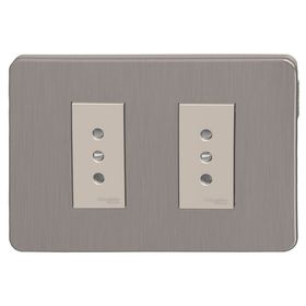 Placa armada doble toma corriente Orión bronce Schneider