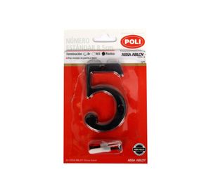 Número 5 8,5 cm Rústico negro Poli