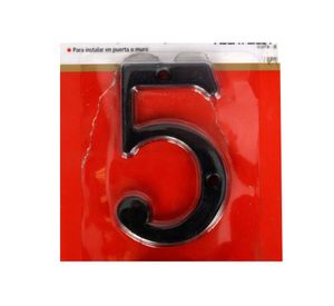 Número 5 8,5 cm Rústico negro Poli