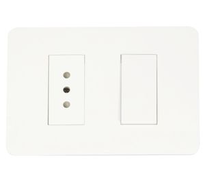 Placa armada toma corriente + interruptor 9/12 Orión blanco Schneider