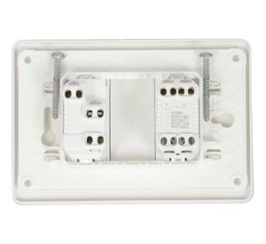 Placa armada toma corriente + interruptor 9/12 Orión blanco Schneider