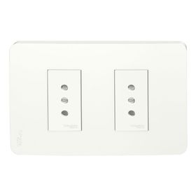Placa armada doble toma corriente Orión blanco Schneider