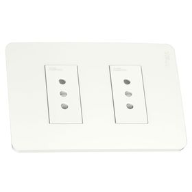 Placa armada doble toma corriente Orión blanco Schneider