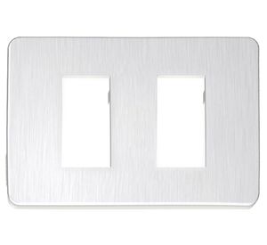 Tapa doble Orión aluminio/gris Schneider