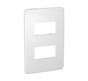 Tapa doble Orión aluminio/gris Schneider