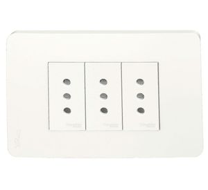 Placa armada tomacorriente Orión blanco Schneider