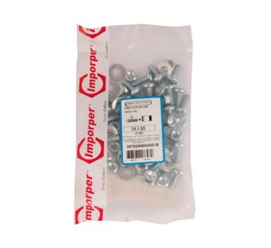 Perno cocina + tuerca + golilla 1/4 x 5/8'' zincado 25 unidades Imporper