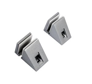 Soporte repisa kalabrone cristal volado niquelado mate x2 unidades hbt