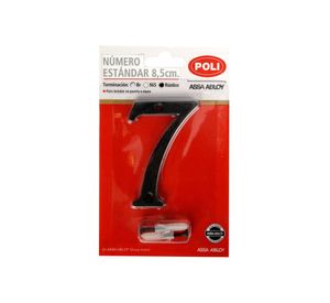 Número 7 8,5 cm Rústico negro Poli