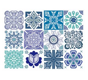 Vinilo adhesivo 15x15 cm Aqua 12 unidades