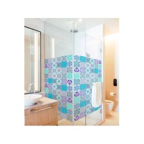 Vinilo adhesivo 15x15 cm Aqua 12 unidades