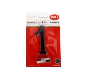 Número 1 8,5 cm Rústico negro Poli