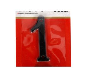 Número 1 8,5 cm Rústico negro Poli