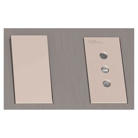 Placa armada toma corriente + interruptor 9/12 Orión bronce Schneider