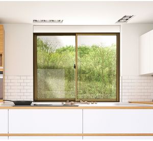 Ventana Aluminio 121x100 cm Corredera Titanio