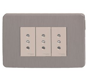 Placa armada tomacorriente Orión bronce Schneider