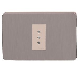 Placa armada tomacorriente Orión bronce Schneider