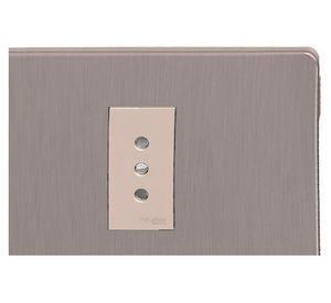 Placa armada tomacorriente Orión bronce Schneider