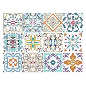 Vinilo adhesivo 15x15 cm Fleur 12 unidades