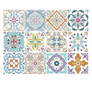 Vinilo adhesivo 15x15 cm Fleur 12 unidades